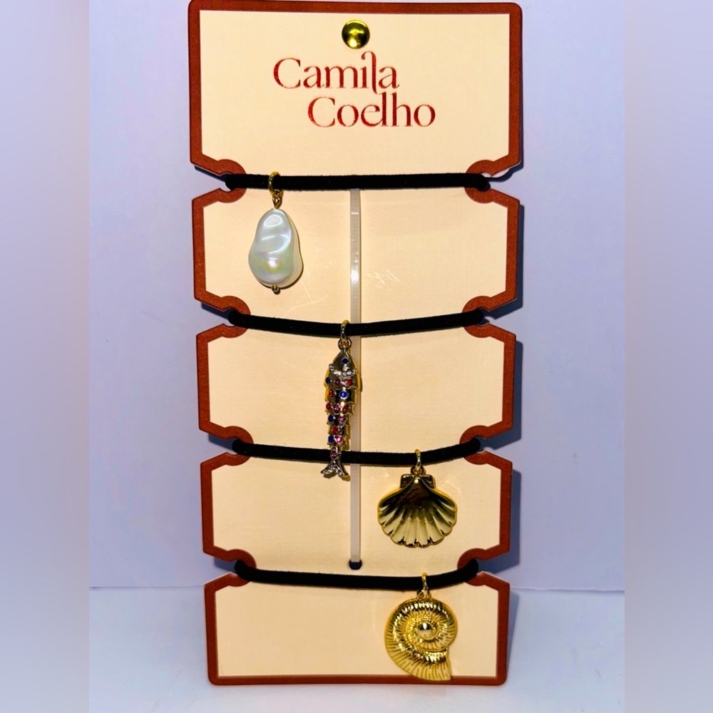 NEW CAMILA COELHO Ocean-Themed Hair Ties - 4 per set‎